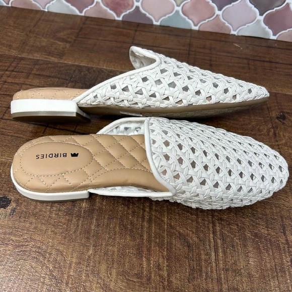 Women's Birdies Phoebe Ecru/Off-White Woven Mule, Size 6.5 - Picture 10 of 14